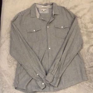 Calvin Klein Jeans Mens Black Long Sleeve Oxford Shirt with Pockets (Size L)